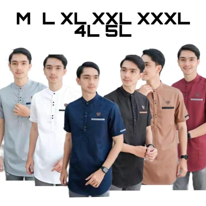 TERLARIS baju koko kurta dewasa jumbo lengan pendek 3/4 ukuran xxl xxxl 4l 5l /BAJU KOKO PRIA/BAJU K