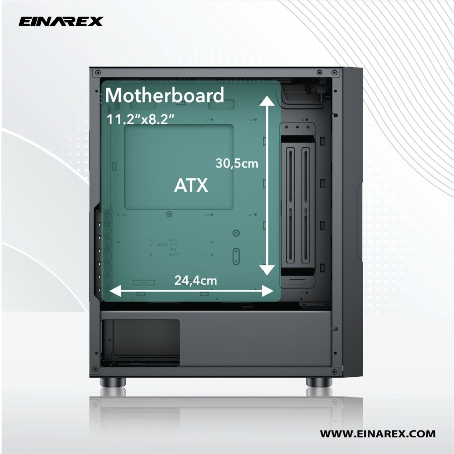 Casing PC EINAREX KIEM E-ATX Gaming Case Tempered Glass