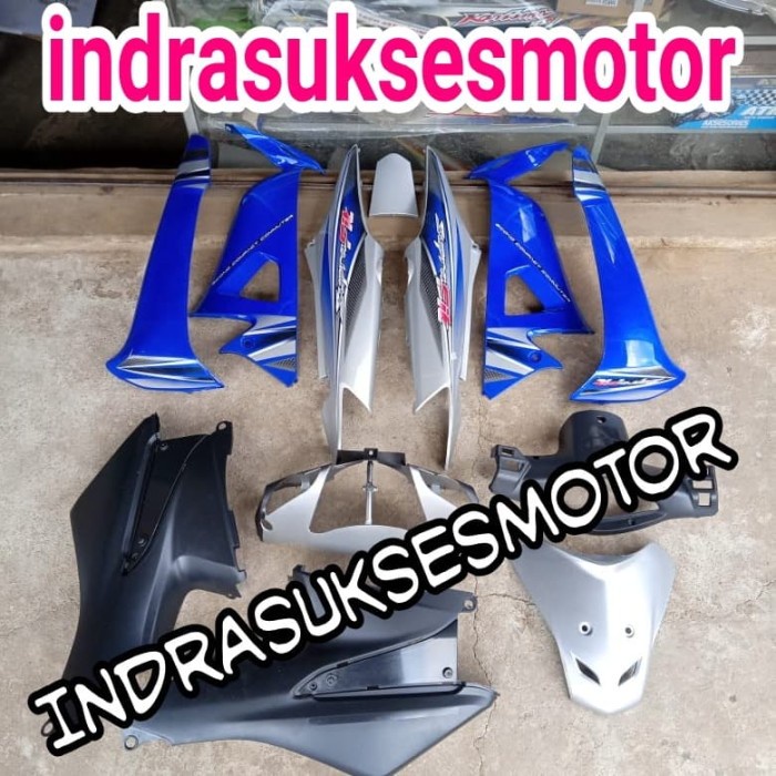 cover body full body motor supra fit new biru silver