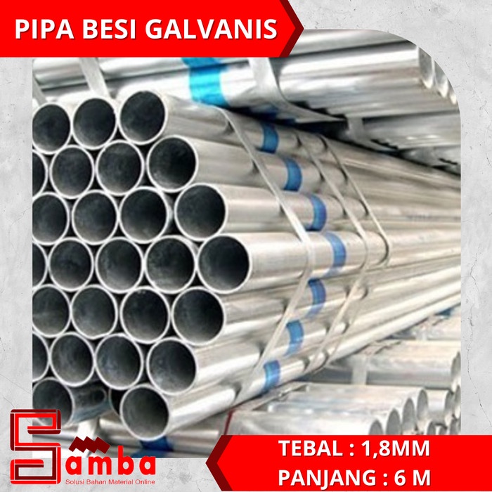 <<<<<] PIPA BESI GALVANIS TEBAL 1,8 MM PANJANG 6 METER
