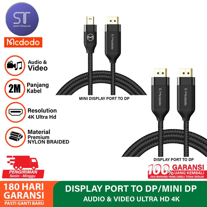 Mcdodo Ca-8150 Kabel Mini Display Port Dp To Dp Display Port 2M