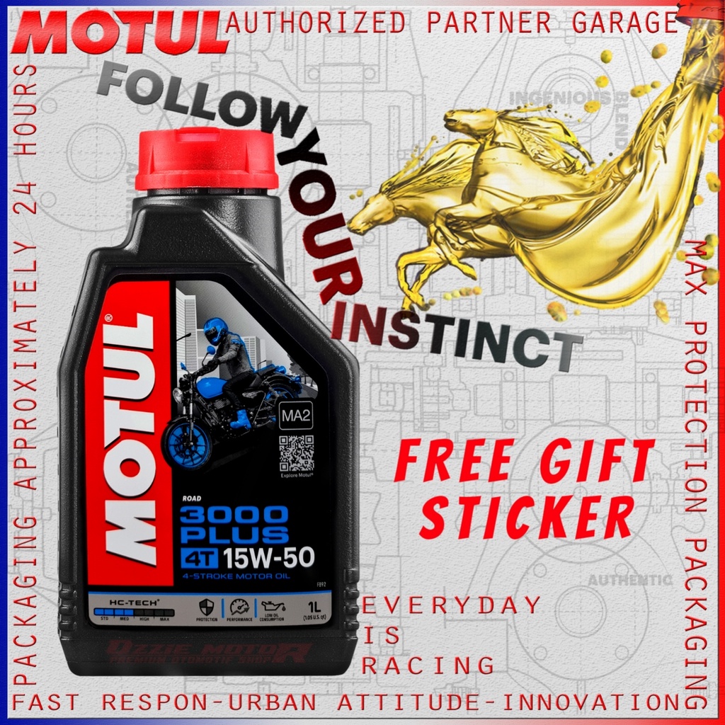 MOTUL 3000 PLUS 4T 15W50 VARIAN 1000ml OLI MOTOR IMPORT ORIGINAL 100%