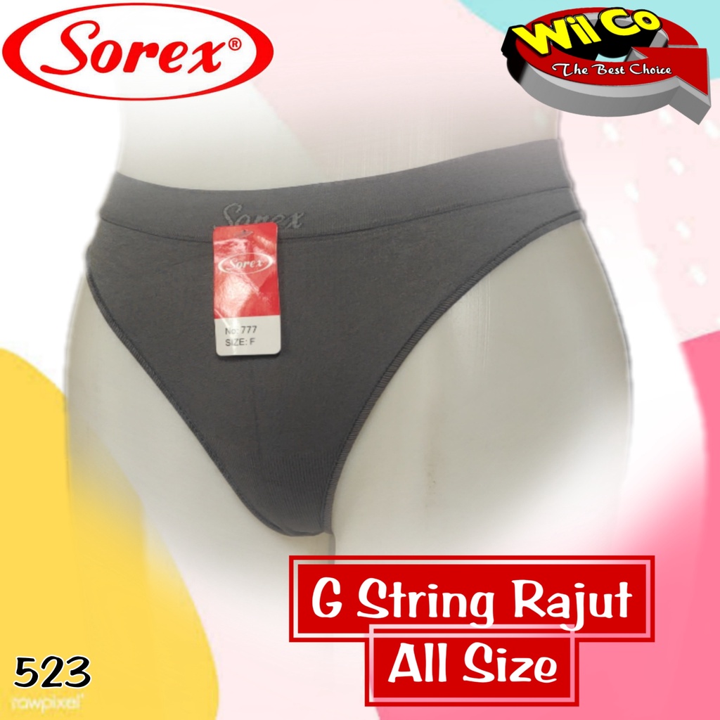 K523 - (Harga Per 1 Potong) CELANA DALAM GSTRING PAKAIAN WANITA PAKAIAN DALAM WANITA SOREX RAJUT FREESIZE