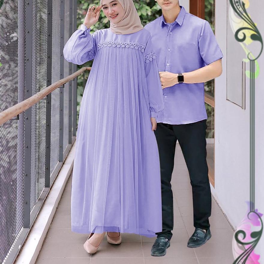 ♙ Baju Couple Pasangan Terbaru 2022 Gamis PolosFarhana Couple Baju Gamis Muslim Pasangan Suami Istri