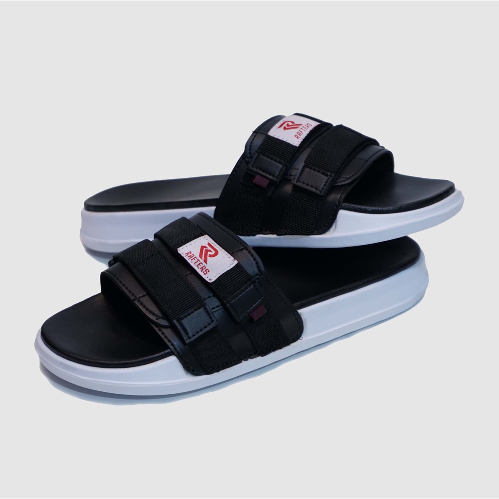 Rafters - Sandal Rumble Velcro Black White Original