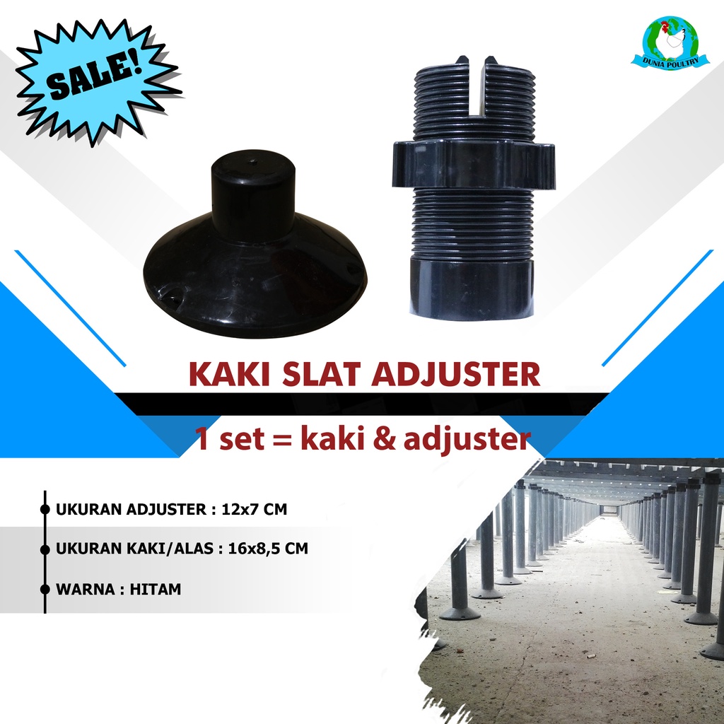 Kaki Slat & Adjuster Slat Plastik untuk Alas Pijakan Kandang