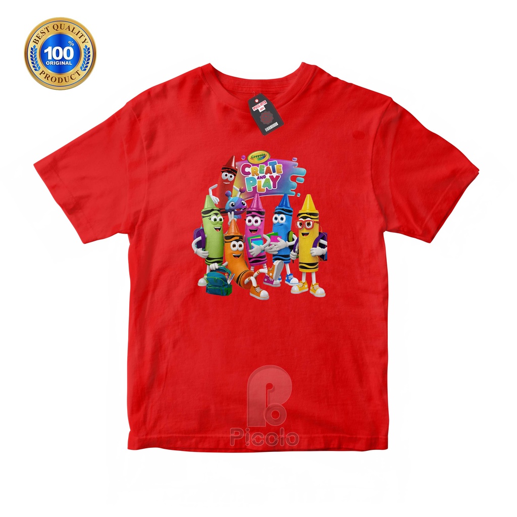 (FREE NAMA) BAJU KAOS ATASAN ANAK MOTIF GAME CRAYOLA UNISEX Bahan COTTUN