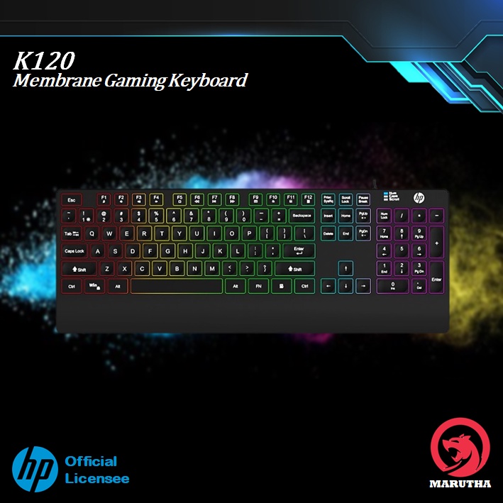 HP Keyboard Gaming K120 - Membrane Keyboard With Chocolate Keycaps RGB