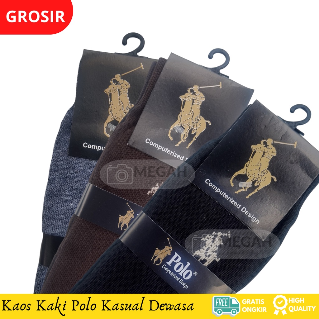 Kaos Kaki Kerja Kantor Pria - Mensocks Polo Motif Premium - Kaos Kaki Motif Pria Dewasa, Panjang Sebetis, Warna Hitam, Coklat Dan Navy -Kaus Kaki Panjang  Kaus Kaki Kantor Kaus Kaki Kerja Kaus Kaki Pria Dewasa - megah langgeng