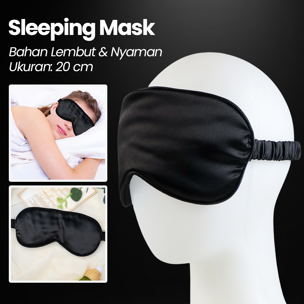 Sleeping Mask Blindfold Eye Patch Penutup Mata 20cm - GCK20 - Black