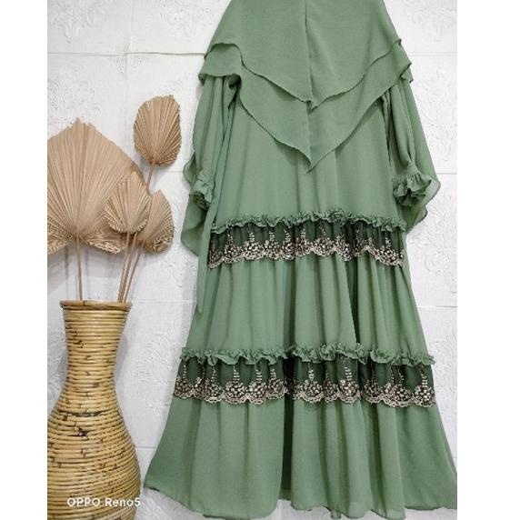 TERLARIS Gamis Syari Ceruty Renda Besar