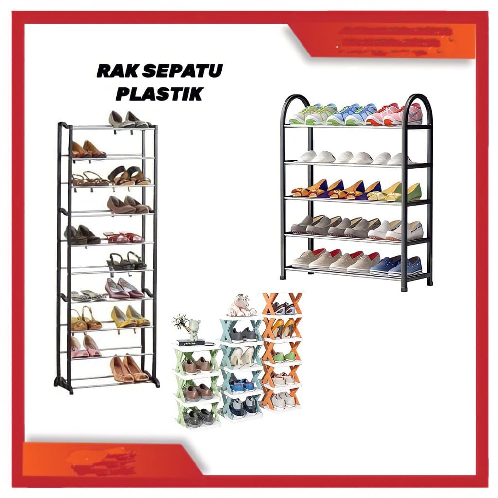 ELDE 1 - Rak Sepatu 4 Susun / 5 Susun / 10 Susun / Tempat Penyimpanan Sepatu sandal sendal