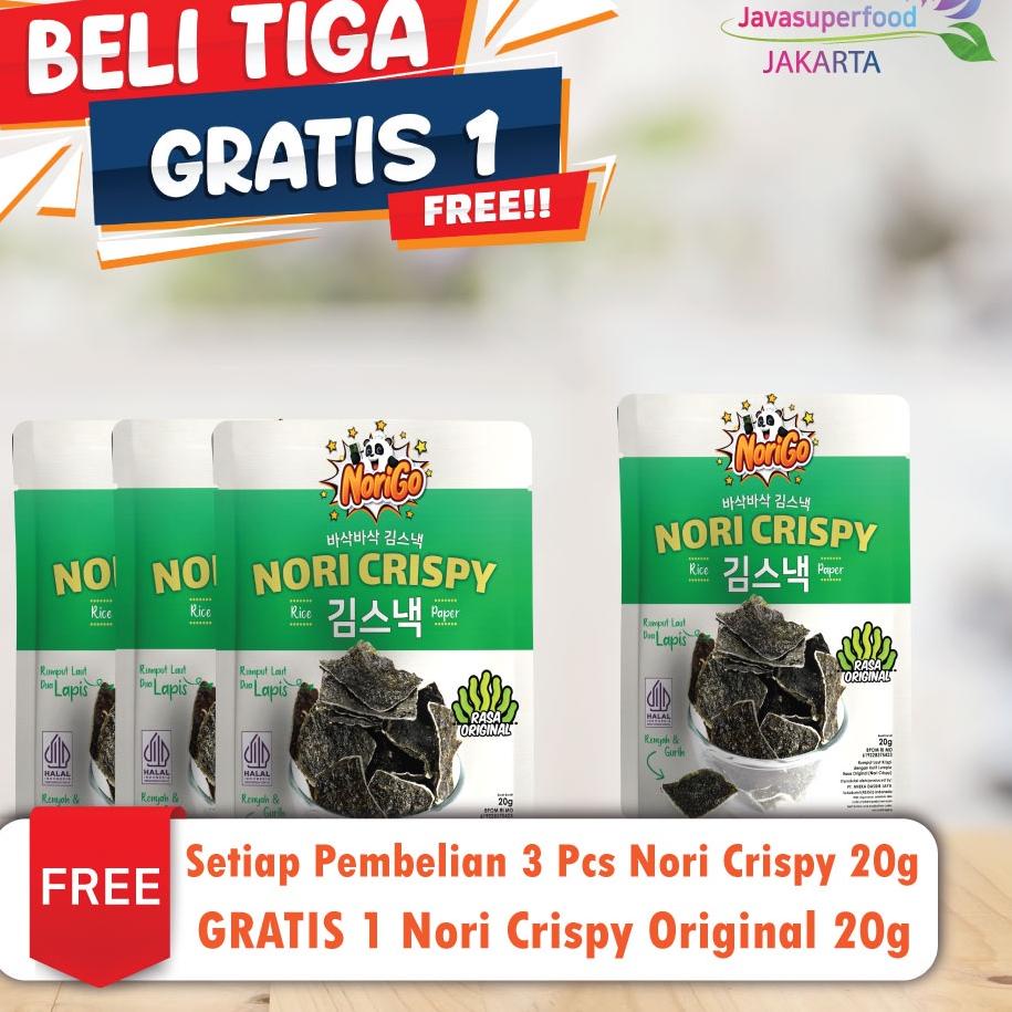 

Disc XtraQ6c6B {BELI 3 GRATIS 1} Norigo / Nori Crispy Seaweed Snack 20g Rumput Laut Halal