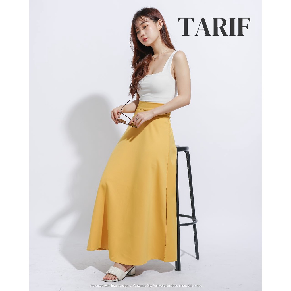 Chungha Rok Kerja Panjang - By Tarif - Rok Payung Panjang - Rok Panjang Wanita - Rok High Waist (L066)