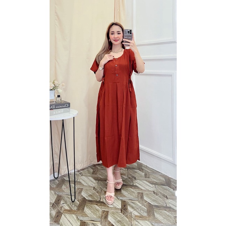 Dress Chibi Polos Jumbo Busui Rayon Tebal / Daster Busui Murah / Daster Kekinian Terbaru