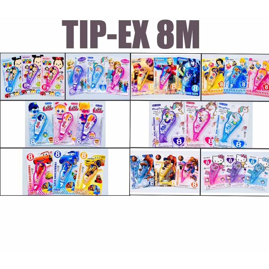 TIP-EX ROLL CORRECTION BESAR MOTIF KARAKTER BTS KARTUN LUCU / CORRECTION TAPE / TIP EX KERTAS