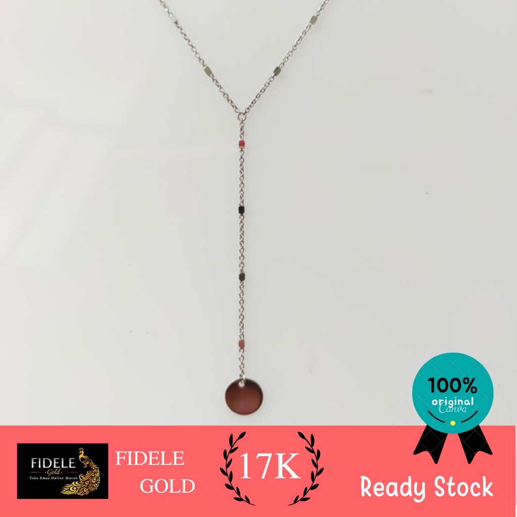 Kalung Merica Boba Variasi Bola Emas Putih Emas Asli 750 Whitegold