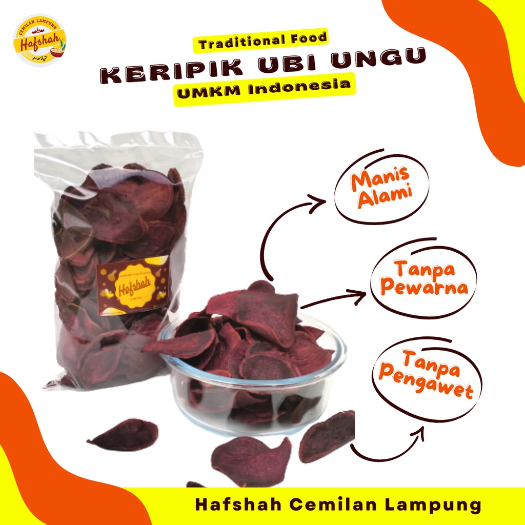 

Cemilan Keripik Ubi Ungu Mantang Kriuk