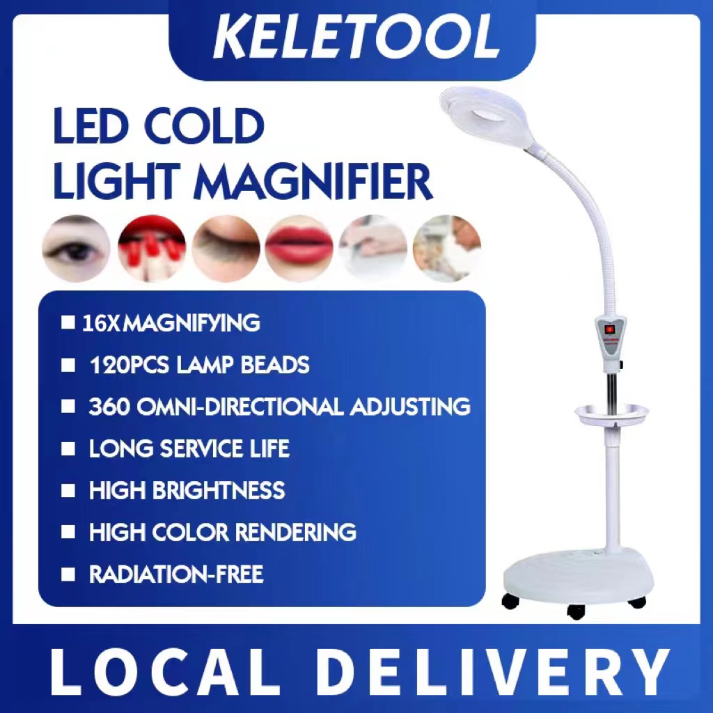 Lampu Pembesar Wajah Lampu Pembesar LED Pembesar Lampu Lantai Pembesar Pro 16X Kaca Diopter Lensa Ce