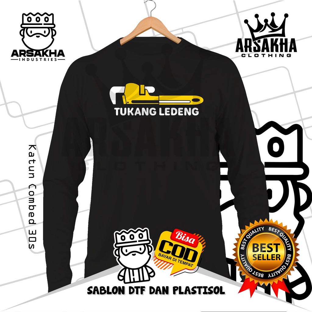 Kaos Baju Lengan Panjang PDAM Tukang Ledeng Cotton Combed 30s - Arsakha Industries