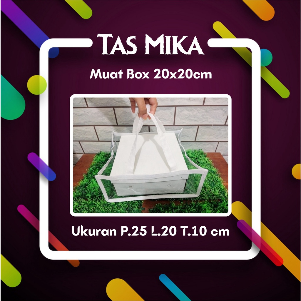 SOUVENIR HANDPERS LEBARAN/TAS MIKA BOX NASI HANTARAN 20X20CM