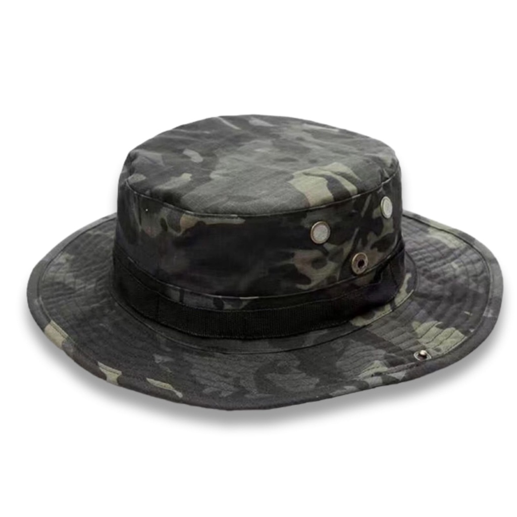 Topi Rimba Multicame Black/Topi Bucket Import