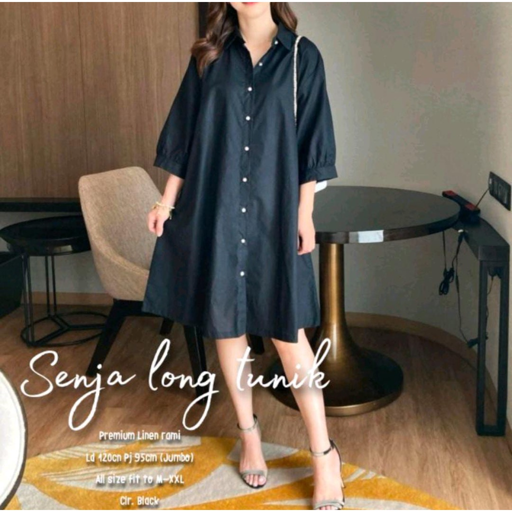 SENJA LONG TUNIK BO M L XL XXL DAPAT ATASAN / TUNIK WANITA ( TIDAK TERMASUK HIJAB ) TUNIK WANITA POL