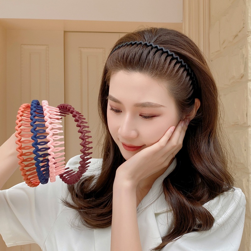 T&amp;Y Bando Sirkam Gelombang Zigzag Untuk Pria Wanita Model Korea Bandana Aksesoris Headband Murah Import