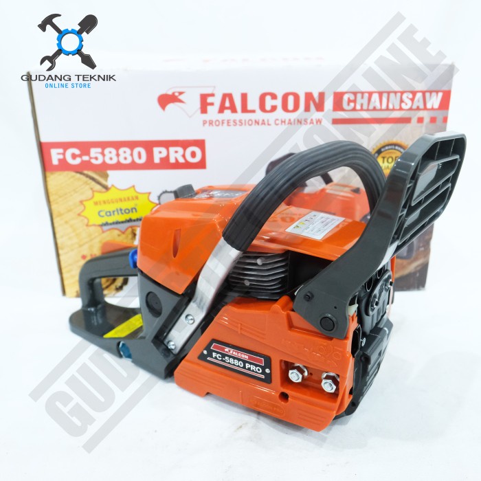 Mesin Gergaji Chainsaw Potong Kayu 2Tak 22&quot; FC5880 Pro FALCON / Mesin Gergaji Kayu Chainsaw Bar Laser 2 Tak 22 Inch FC 5880 FALCON