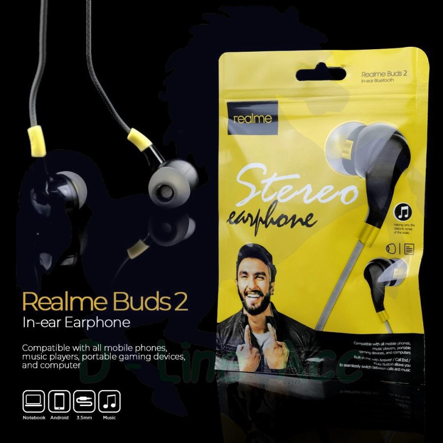 Headset Handsfree REALME RM-103 RM101 BUDS2 STEREO Earphone REALME BUDS2 RM-101 RM103 STEREO