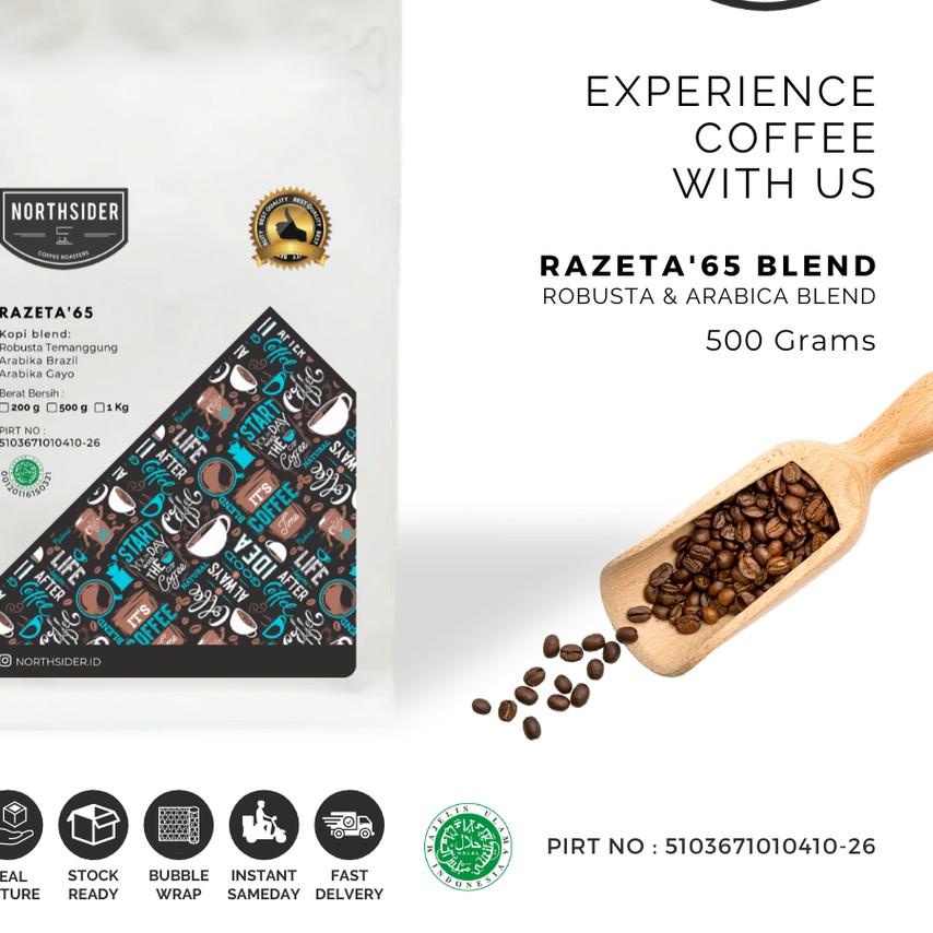 

♟ BIJI KOPI SUSU RAZETA'65 BLEND ROBUSTA-ARABIKA - 500GR NORTHSIDER COFFEE ☼