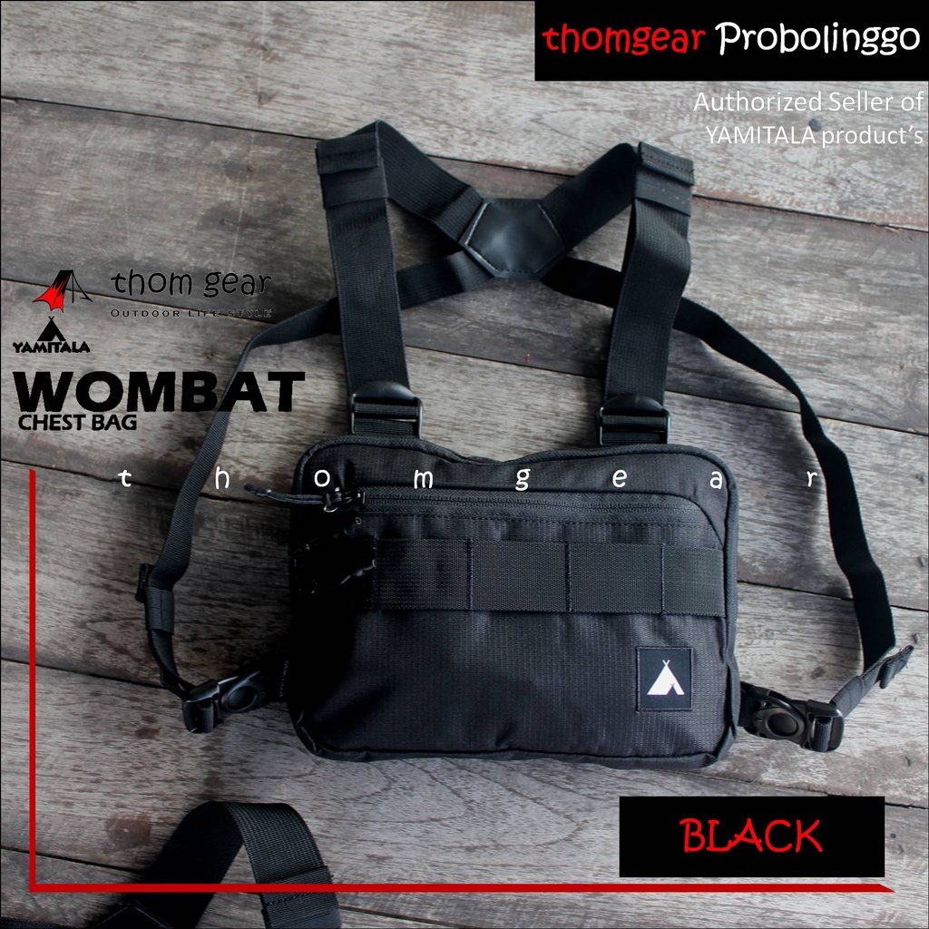 YAMITALA WOMBAT Tas Dada Chest Bag Chestbag Pria Wanita Tactical Riding Adventure Hitam Yamitala Wombat Thomgear Kraksaan Probolinggo