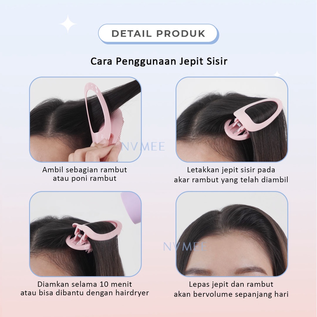 NVMEE – Jepit Klip Sisir Untuk Poni Rambut Volumized