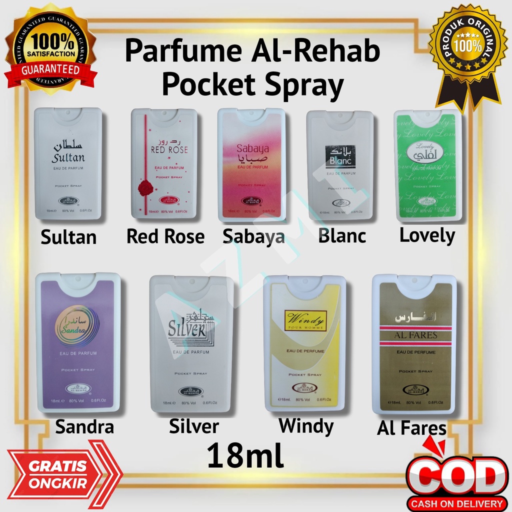 Parfum Al Rehab Al Fares Pocket Spray 18 ml Non Alkohol Original Jeddah