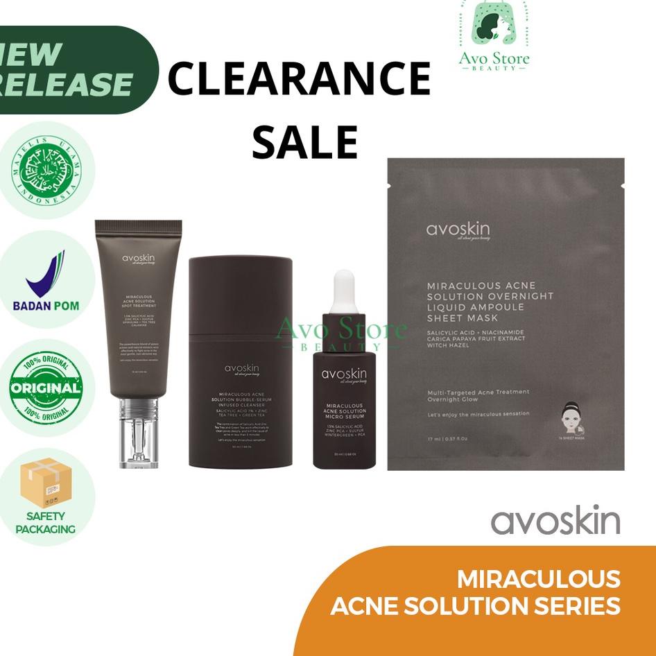☆ Avoskin Miraculous Acne Solution Series  WH SALE [ Eksfoliasi / Exfoliating / Acne Care / Anti Agi