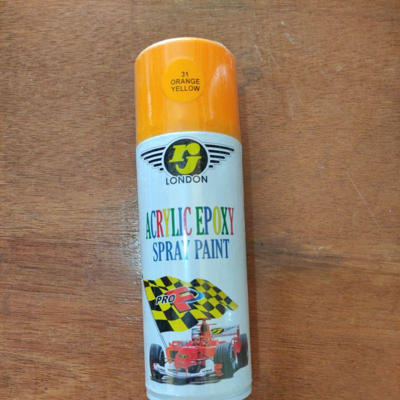 cat semprot RJ (orange yellow) /acrylic epoxy spray pain RJ / cat kaleng RJ kuning orange (400cc)