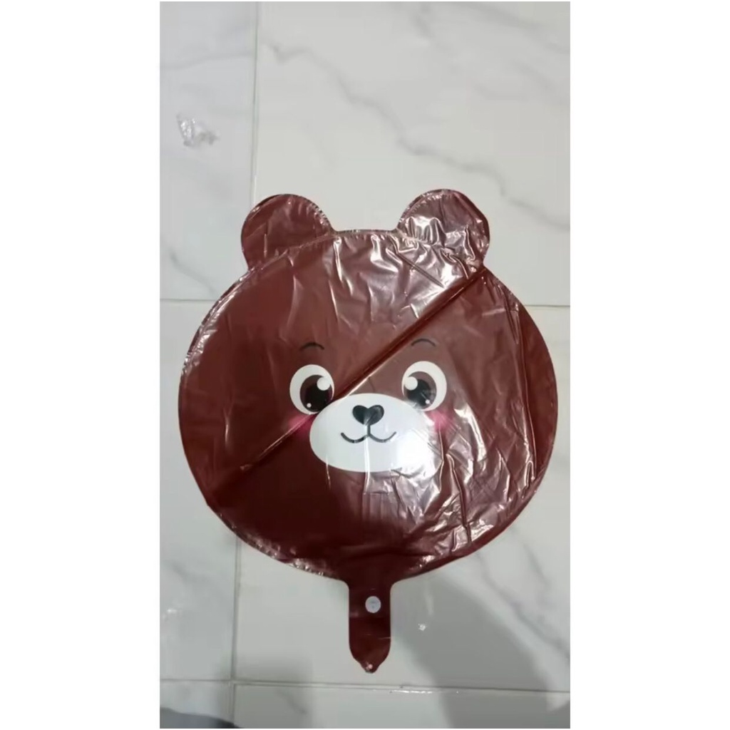 BALON FOIL BULAT BENTUK BROWN BEBEK CONY / FOIL BULAT BENTUK STIKER LANE