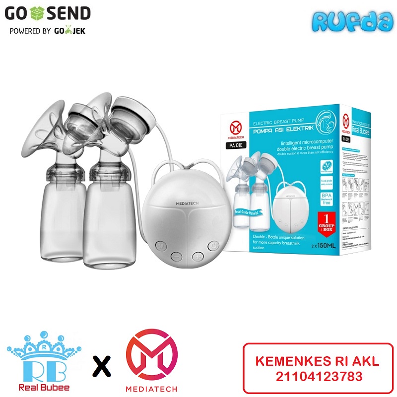 Real Bubee x Mediatech Double Electric Breast Pump Pompa ASI Elektrik 8023