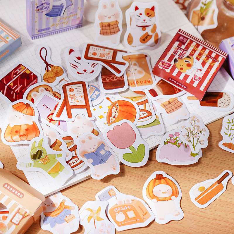 

45 LEMBAR STICKER LUCU Anti Air Dekorasi Handbook Scrapbook DIY