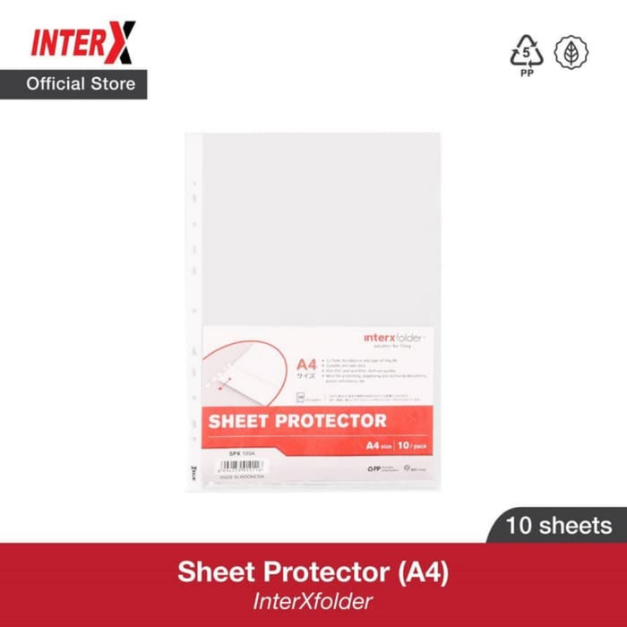 Interx Sheet Protector Pockets A4 - Inter X Folder(isi 10 pcs)