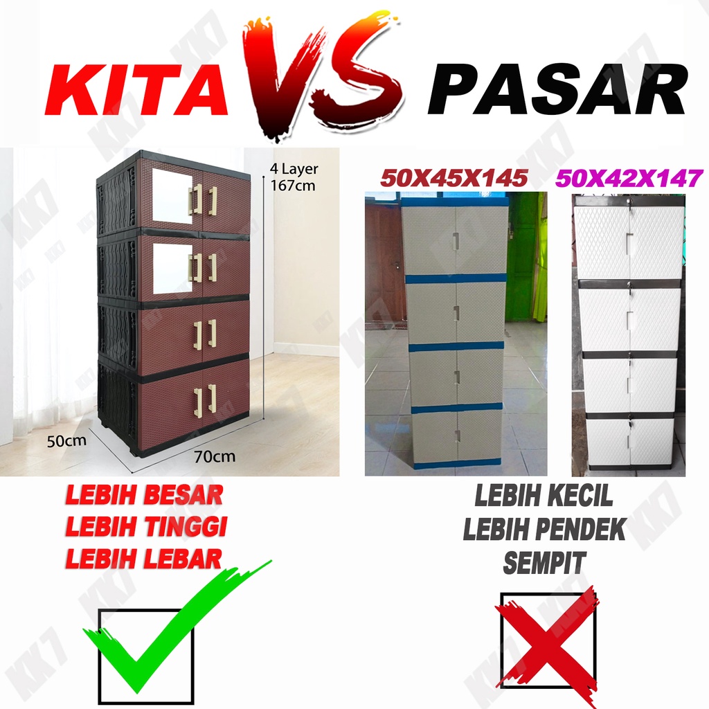 Lemari Pakaian Plastik Kualitas Tinggi Kotak Penyimpanan Rak Sepatu Penyimpanan Pakaian / Kaus Kaki / Serba-serbi ( Rp30.000 off shipping fee )