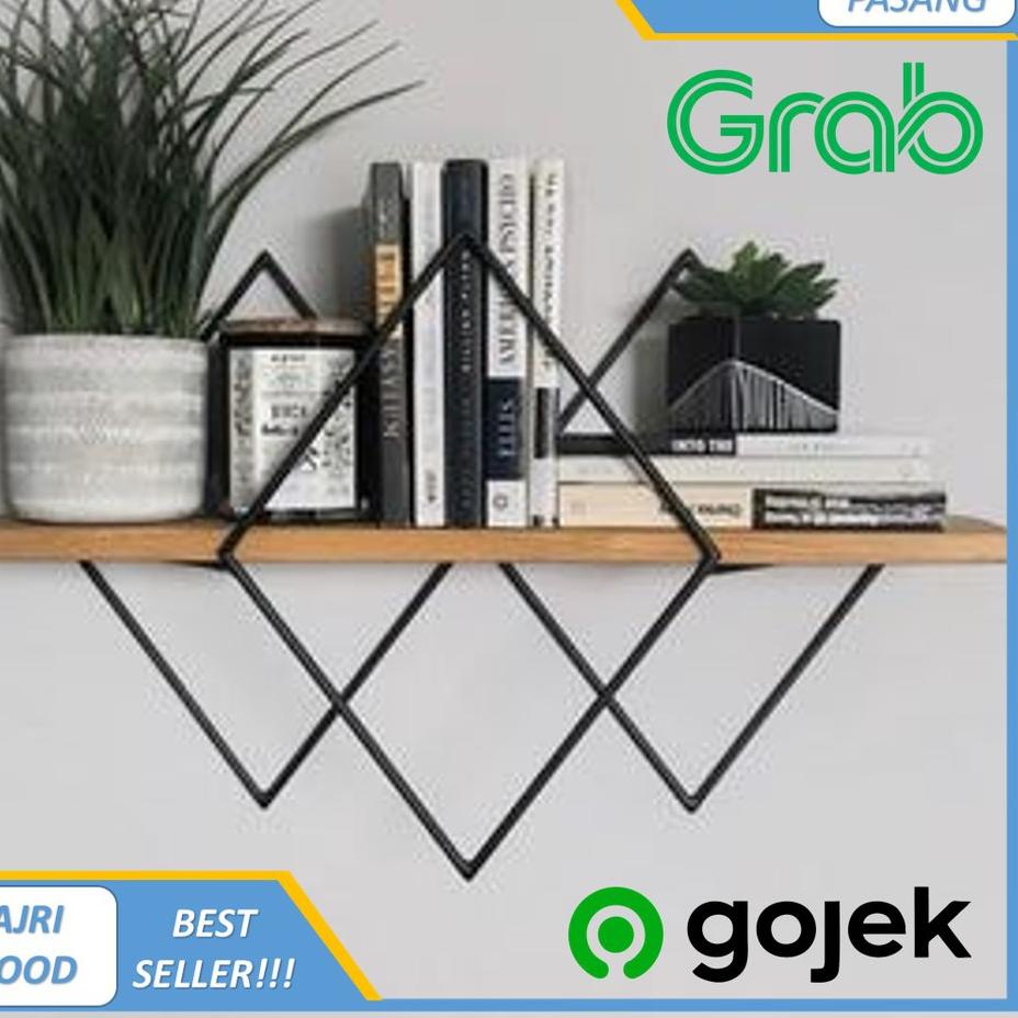 ✫ RAK DINDING BESI DEKORASI DINDING MINIMALIS DIAMOND / RAK BUKU MINIMALIS ▲