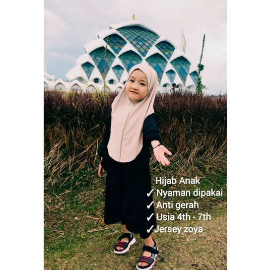 Hijab Anak Allysa Kerudung Anak Jersey Non Pet Geblus Instan Premium Jilbab Anak Usia 4tahun-7tahun