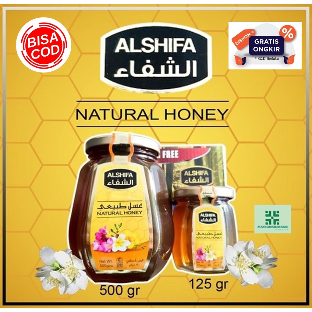 Madu Al Shifa 500gr Free 125gr / Alshifa 500 gr Free 125 gr Natural Honey