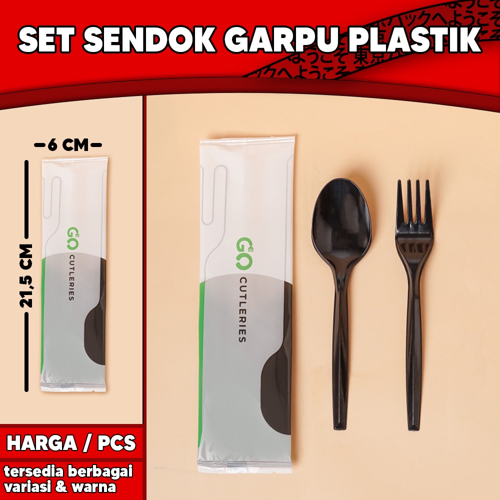 Set Sendok Garpu Plastik Steril Satu Set Higienis