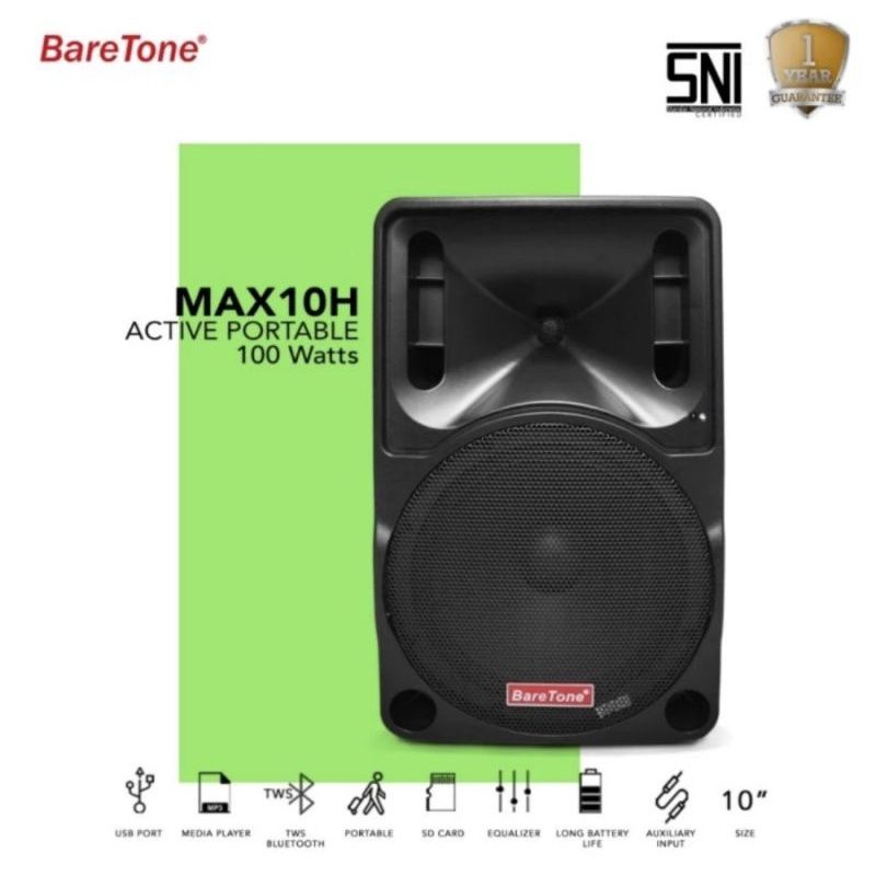 Speaker Portable Meeting Wireless BARETONE MAX 10H / 10 INCH original baretone