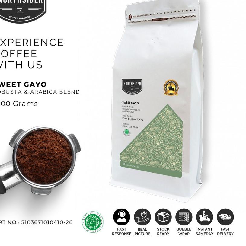 

♗ BIJI KOPI ARABIKA SWEET GAYO BLEND - 1KG NORTHSIDER COFFEE BLEND ✼