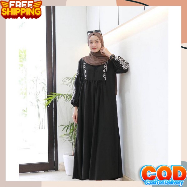 Baju Gamis Games Perempuan Rayna Dres Bju Muslimah Premium Jumbo Kondangan Dress Mewah Gamis Lebaran