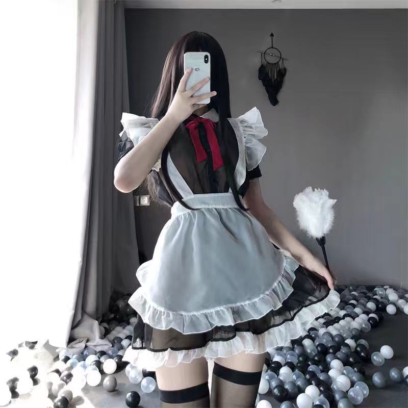 Women Maid Outfit Girls Lolita Uniform Outfits Halloween Costumes Maid Dress Cosplay Lingerie French