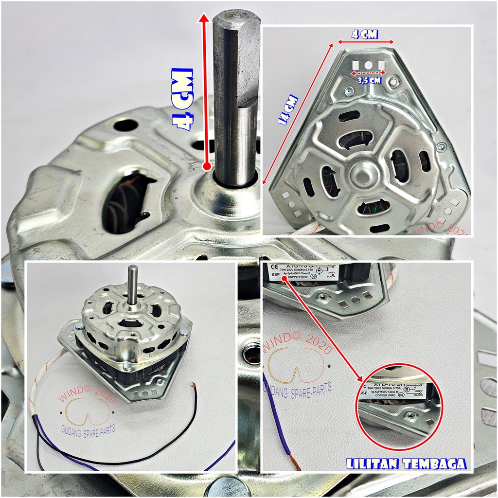 DINAMO SPIN SHARP | DINAMO PENGERING SHARP | DINAMO MESIN CUCI 2TABUNG SHARP | MOTOR SPINER SHARP 2 TABUNG KAKI 3